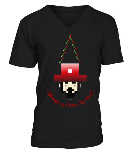 Christmas Over My Head Without Background V-Neck T-shirt
