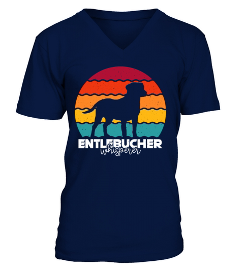 Entlebucher Mountain Dog Whisperer Retro Vintage V-Neck T-shirt