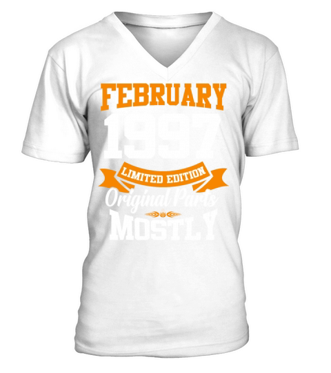 February 1997 Vintage Birthday Present V-Neck T-shirt