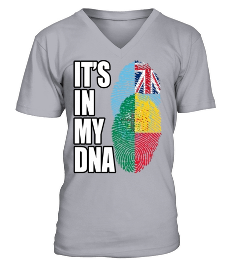 Fijian And Benin Mix Heritage DNA Flag V-Neck T-shirt