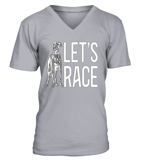 Greyhound Racing Lets Race Rescue Greyhound Racer V-Neck T-shirt