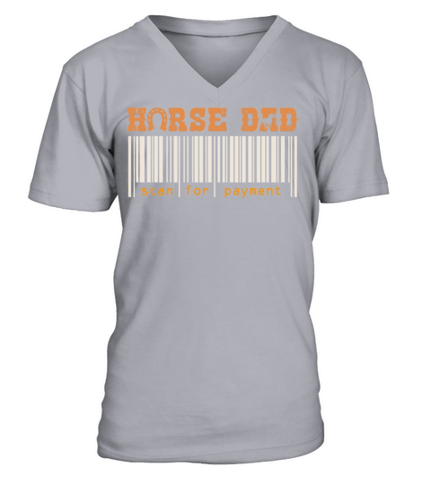 Horse Dad Scan For Payment Vintage Funny Horses Ri V-Neck T-shirt