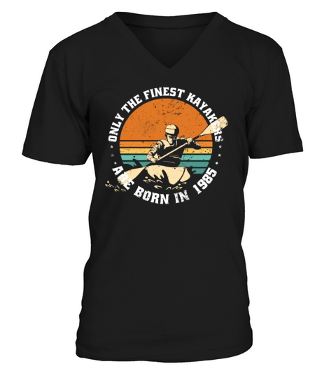 Kayak-Rafting KAYAKER Vintage 1985 Birthday V-Neck T-shirt
