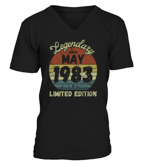 May 1983 - Vintage Birthday Present V-Neck T-shirt