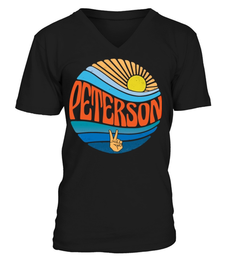 Peterson Shirt Vintage Sunset Peterson Groovy Tie V-Neck T-shirt