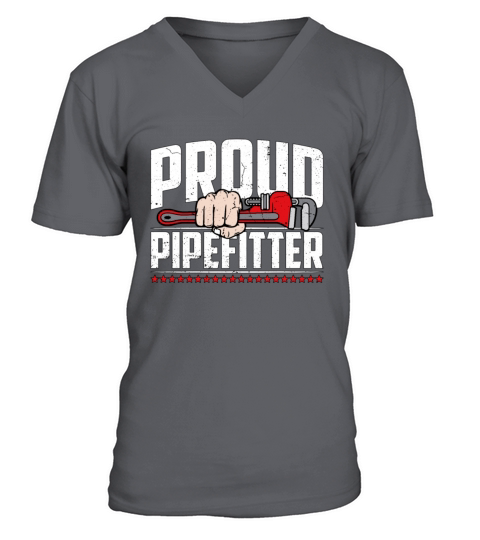 Pipefitter Proud Pipefitter Laborer Construction V-Neck T-shirt