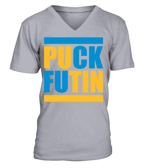puck futin logo design V-Neck T-shirt