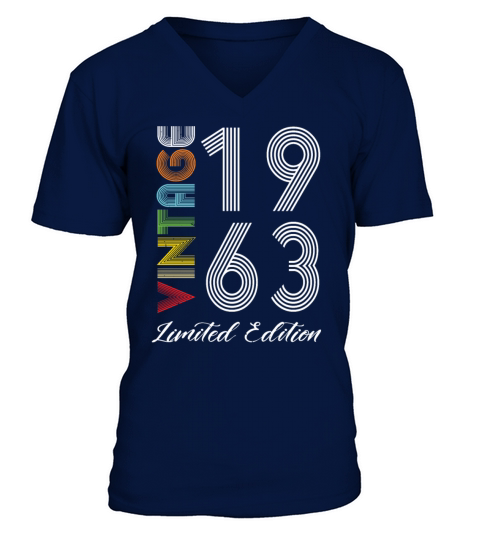Vintage 1963 Vintage Birthday Retro Vintage V-Neck T-shirt