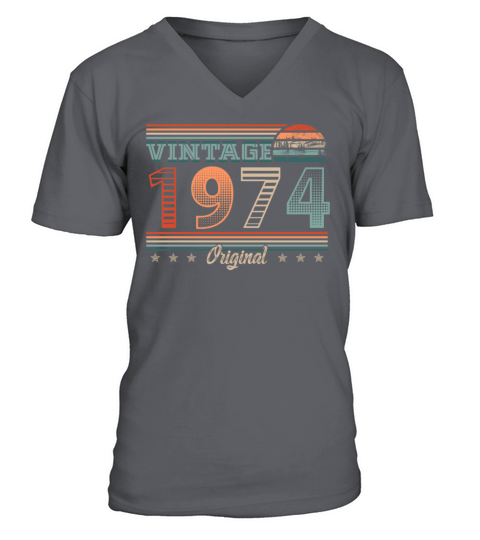 Vintage 1974 birthday 1974 Gift Retro Men Women V-Neck T-shirt