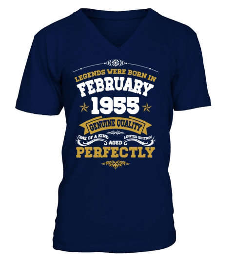 Vintage Aged To Perfection Ferbuary 1955 V-Neck T-shirt