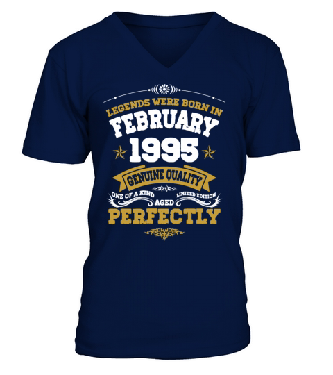 Vintage Aged To Perfection Ferbuary 1995 V-Neck T-shirt