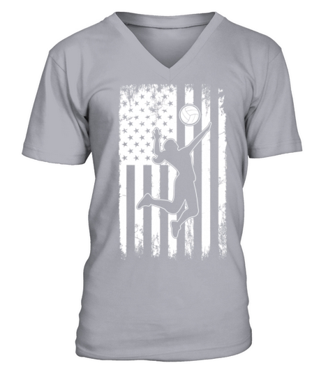 Vintage USA American Flag Volleyball Player V-Neck T-shirt
