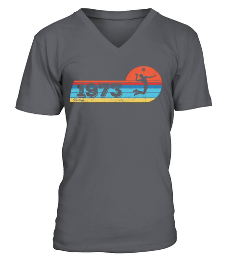 Volleyball-players Vintage 1973 Birthday game V-Neck T-shirt