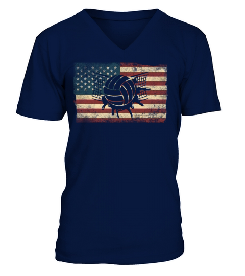 Water Polo American Flag Vintage V-Neck T-shirt