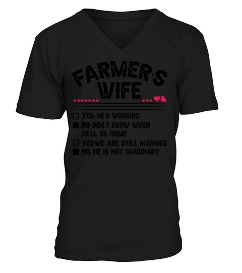 Womens Farmer s Wife Checklist funny saying gift V-Neck T-shirt