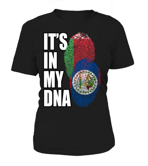 Belizean And Belarusian Mix Heritage DNA Flag Women's T-Shirt