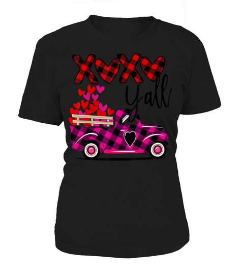 Buffalo Plaid Vintage Truck Heat XOXO Yall Valen Women's T-Shirt