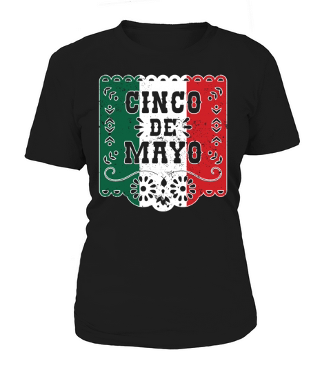 Cinco de Mayo Garland Mexican Flag Minimalist Vint Women's T-Shirt
