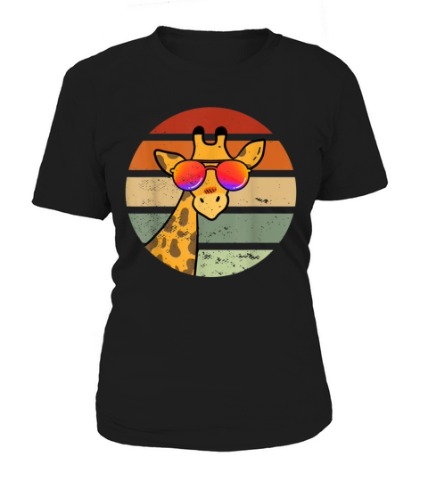 Giraffe Vintage Sunglasses Funny African Animal Women's T-Shirt