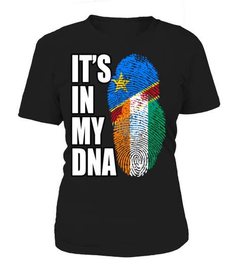 Ivorian And Congolese Mix Heritage DNA Flag Women's T-Shirt