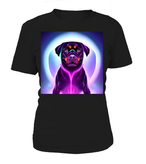 Rottweiler Puppy In Living Neon Colors Women's T-Shirt