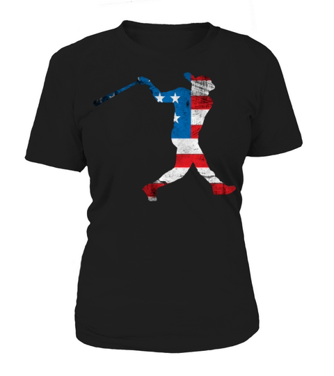 USA Flag Baseball Player Sport Lover 4th Of July Women's T-Shirt