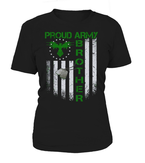 Vintage Retro Flag Proud Army Brother Dog Tag Mili Women's T-Shirt