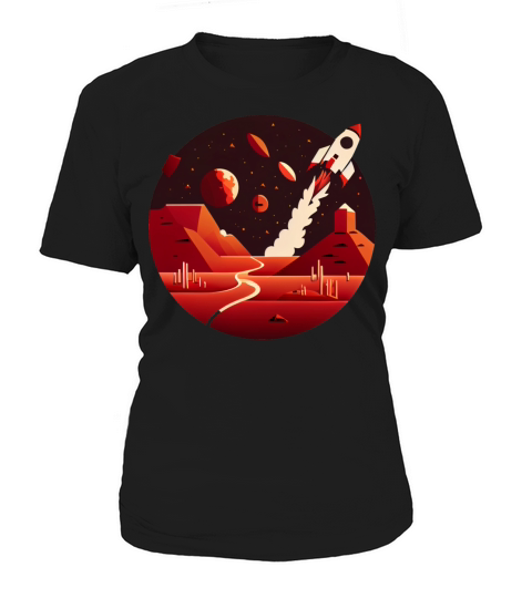 Vintage Space Science Mars Fiction Geek Solar Women's T-Shirt