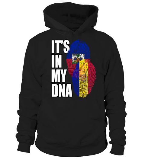 Andorran And Haitian Mix Heritage DNA Flag Hoodie Unisex