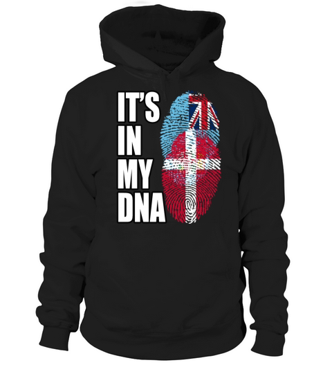 Fijian And Danish Mix Heritage DNA Flag Hoodie Unisex