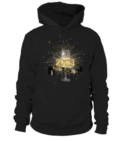 Happy New Year Black and Gold Hoodie Unisex