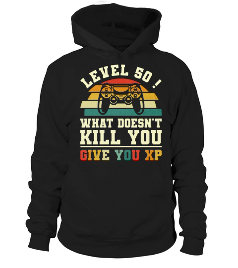 Level 50 Xp 1972 50th Birthday Gamer Hoodie Unisex
