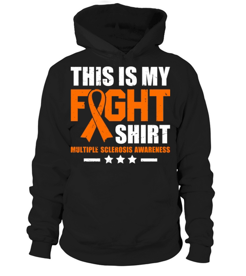 Multiple Sclerosis Awareness Fight Orange Ribbon Hoodie Unisex