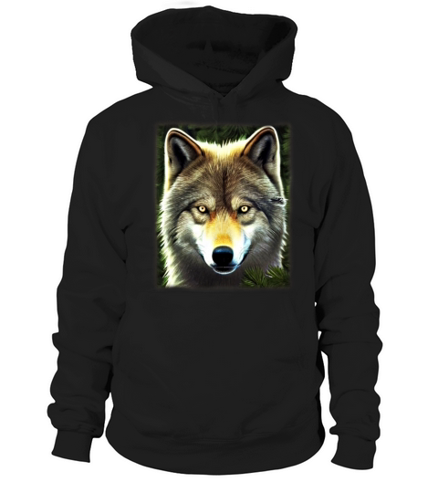 Wolf artwork design predator face imprint Hoodie Unisex