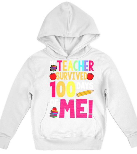 100 days of school teacher survived Kids Hoodie
