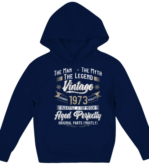 50th Birthday Gift Man Myth Legend Vintage 1973 Kids Hoodie