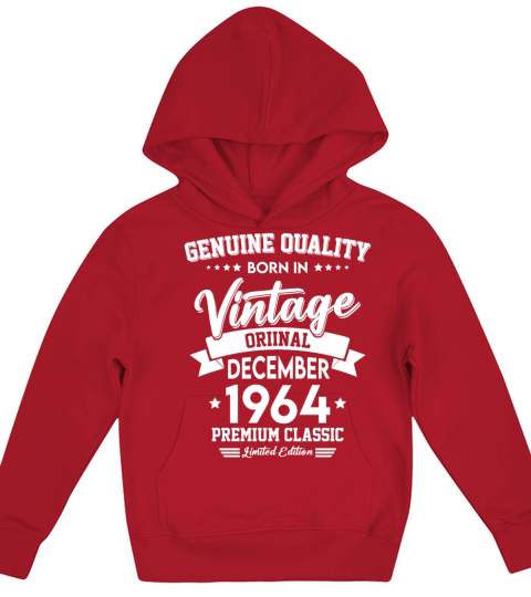 Born In December 1964 Original Vintage Kids Hoodie