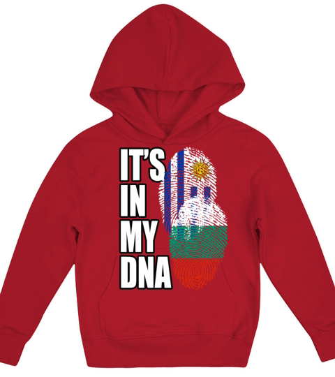 Bulgarian And Uruguayan Mix Heritage DNA Flag Kids Hoodie