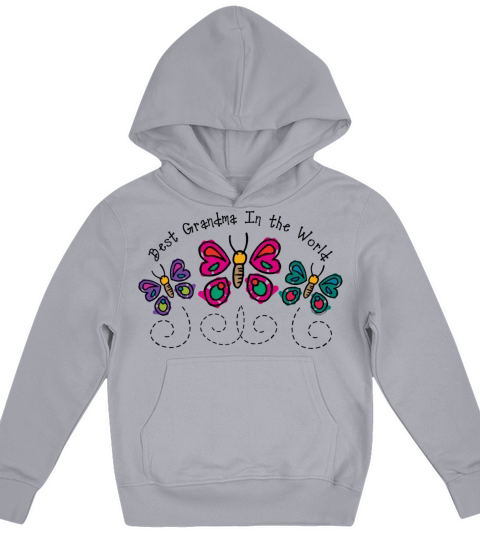 Butterfly Best Grandma Kids Hoodie