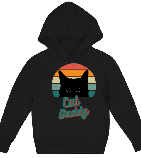 Cat Daddy Vintage Eighties Style Cat Retro Kids Hoodie