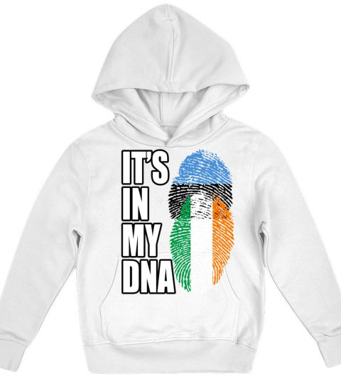 Estonian And Irish Mix Heritage DNA Flag Kids Hoodie
