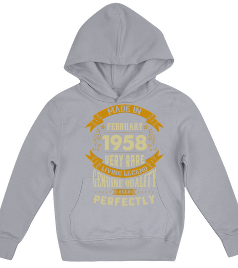 February 1958 Vintage Birthday Present Kids Hoodie