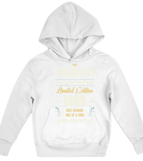 February 1969 Vintage Birthday Present Kids Hoodie