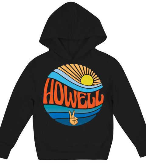 Howell Shirt Vintage Sunset Howell Groovy Tie Dye Kids Hoodie