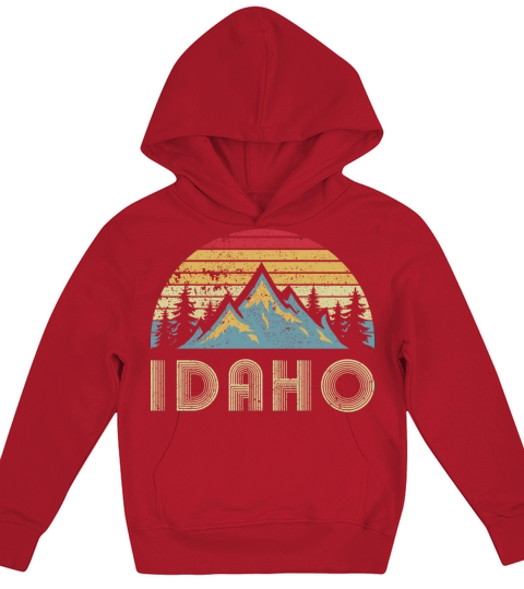 Idaho Retro Vintage Mountains Cam g Hiking Kids Hoodie