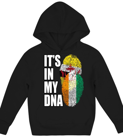 Ivorian And Bruneian Mix Heritage DNA Flag Kids Hoodie