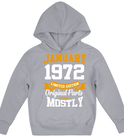 January 1972 Limited Edition Birthday Present Kids Hoodie