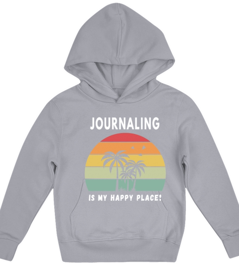 Journaling Is My Happy Place Vintage Retro Sunset Kids Hoodie