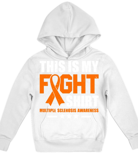 Multiple Sclerosis Awareness Fight Orange Ribbon Kids Hoodie