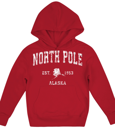 North Pole Alaska Ak Vintage Athletic Sports Desig Kids Hoodie